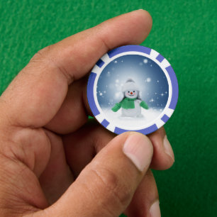 Jetons De Poker Noël bonhomme de neige SlipperyJoe foulard vert m