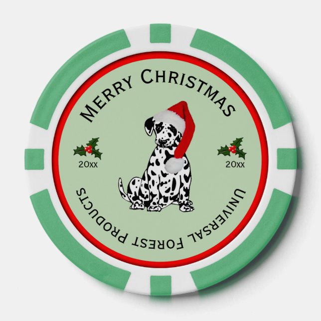 Jetons De Poker Noël Dalmatie Salutations d'affaires (Recto)