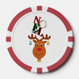 Jetons De Poker Noel Deer Bells Bauble Rudolf Snowflakes Noël