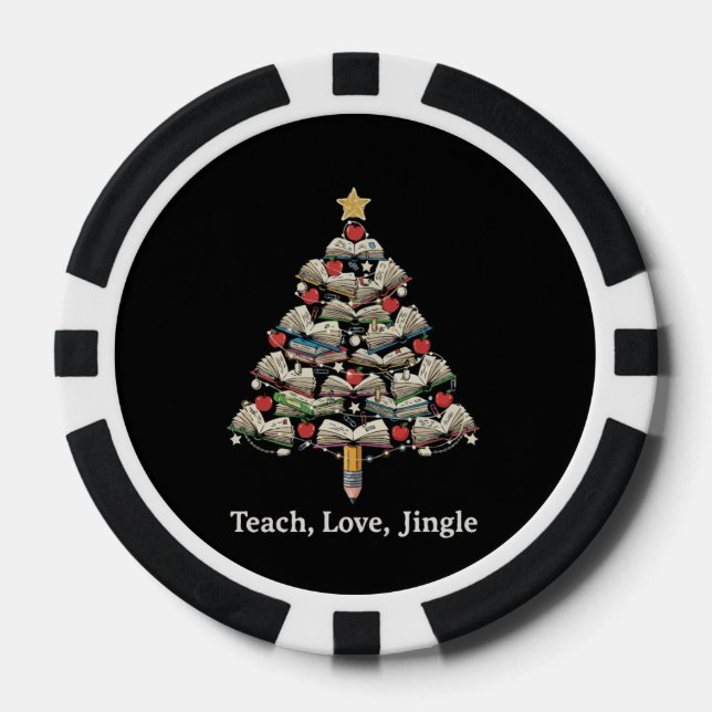 Jetons De Poker Noël Prof drôle | Livre de comptine Enseigner l'am (Recto)