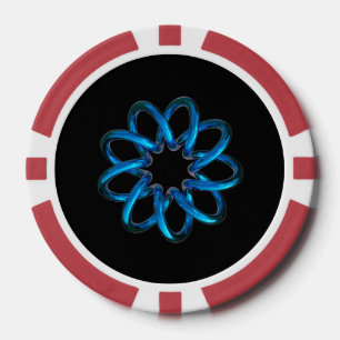 Jetons De Poker Noeud en métal bleu