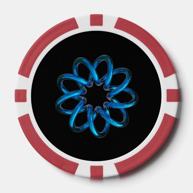Jetons De Poker Noeud en métal bleu (Recto)