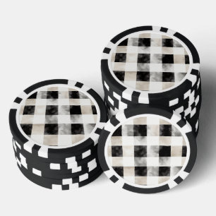 Jetons De Poker Noir Chic Crème Plaid Noël