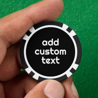 Jetons De Poker Noir Créez votre propre - Faites-le votre texte pe