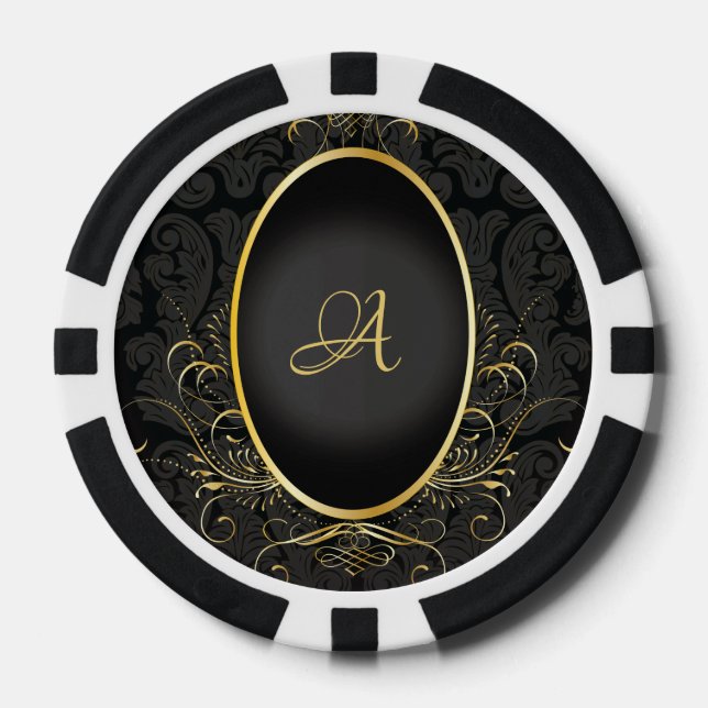 Jetons De Poker Noir or Monogram Classé Royal Style Poker Chip (Recto)