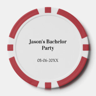 Jetons De Poker Nom de la fête de Bachelor date simple minimal mei