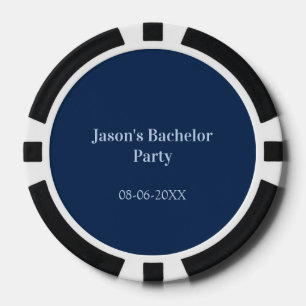 Jetons De Poker Nom de la fête de Bachelor date simple minimal mei