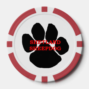 Jetons De Poker Nom de Shetland Sheepdog Patte