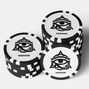 Jetons De Poker Nom et couleur personnalisés OEil des Horus