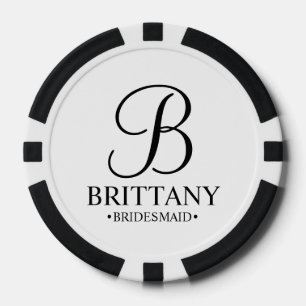 Jetons De Poker Nom et monogramme de la servante d'accueil personn