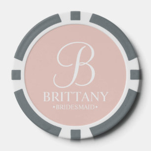 Jetons De Poker Nom et monogramme de la servante d'accueil personn