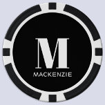Jetons De Poker Nom initial du monogramme<br><div class="desc">La typographie moderne minimaliste monogramme design de nom initial qui peut être modifié pour personnaliser.</div>