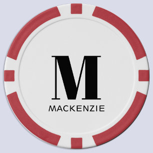 Jetons De Poker Nom initial du monogramme