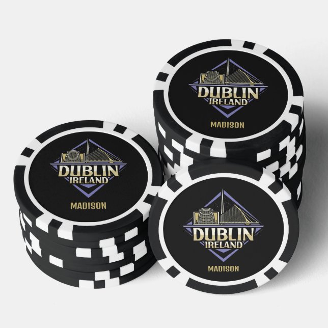 Jetons De Poker Nom personnalisé Dublin Irlande (Empiler)