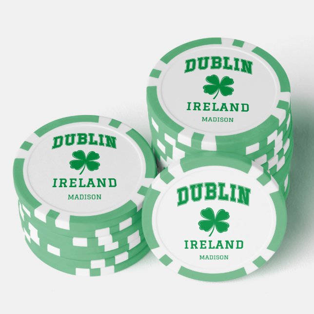 Jetons De Poker Nom personnalisé Dublin Irlande (Empiler)
