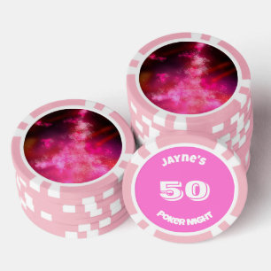 Jetons De Poker Nom personnalisé Flèche rose
