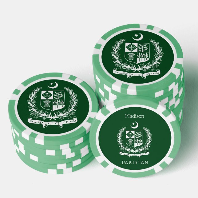 Jetons De Poker Nom personnalisé Pakistan (Empiler)
