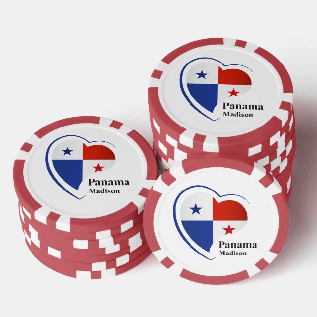 Jetons De Poker Nom personnalisé Panama Love (Empiler)
