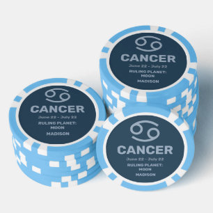Jetons De Poker Nom personnalisé / Texte Zodiaque Signal Cancer