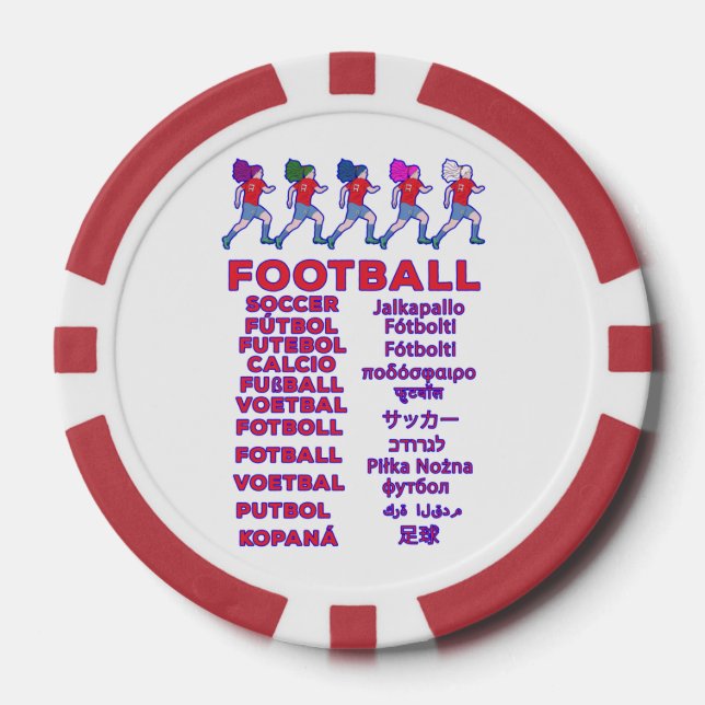 Jetons De Poker Noms de footballeuses multilingues pour fans de sp (Recto)