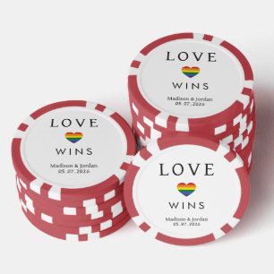 Jetons De Poker Noms personnalisés / Texte Arc-en-ciel AMOUR