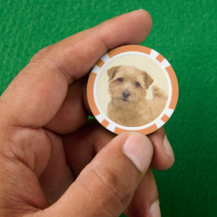 Jetons De Poker Norfolk Terrier Peinture - Art Chien original
