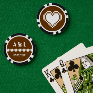 Jetons De Poker Nos Coeurs 8 bits au chocolat