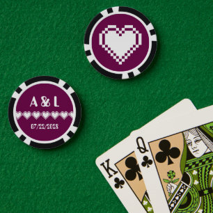 Jetons De Poker Nos Coeurs 8 bits dans le vin