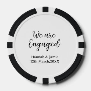 Jetons De Poker Nous sommes fiancés nom date calligraphiestylé