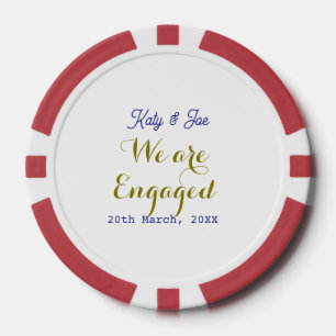 Jetons De Poker Nous sommes fiancés violet or nom date élégant sim