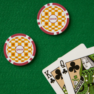 Jetons De Poker Nouveau-Mexique Zia Jaune Rouge Blanc Carrés