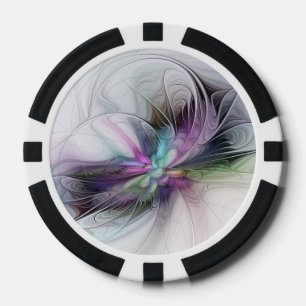 Jetons De Poker Nouvelle vie, art abstrait fractal de fantaisie co