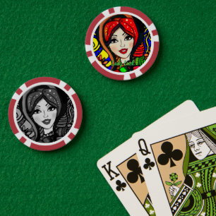 Jetons De Poker Nuit de jeu de couple Lady Luck personnalisée 4