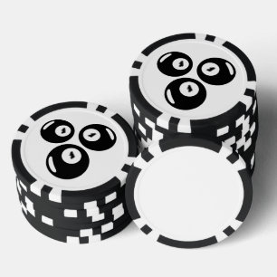 Jetons De Poker Numéro Chanceux 111 Boules Noires