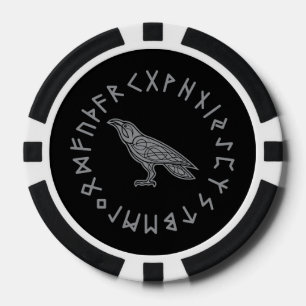 Jetons De Poker Odin Corbeau Corneille Mythologie Viking runes run