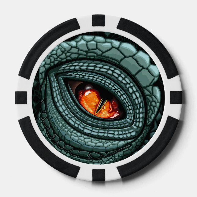 Jetons De Poker Œil de prédateur reptile primal (Recto)