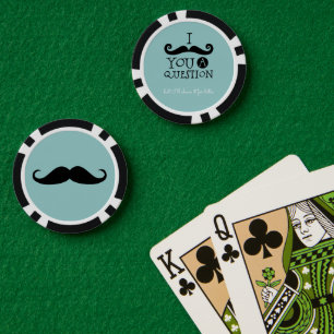 Jetons De Poker Oeuf Robin noir Humour Moustache bleu