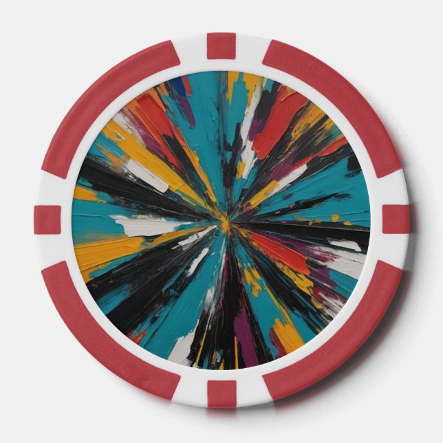 Jetons De Poker Œuvre d'art abstraite par l'IA  (Recto)