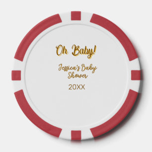 Jetons De Poker oh bébé fête de bébé mixte orange doré n