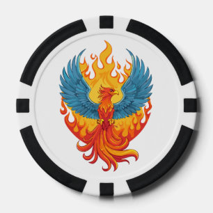 Jetons De Poker Oiseau phénix mythologique fantastique lumineux