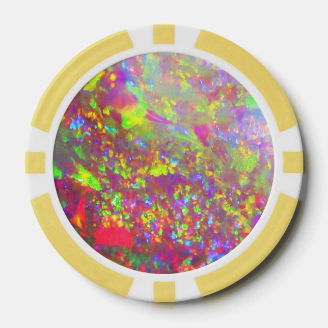 Jetons De Poker Opale brésilienne Arc-en-ciel tombée (Recto)