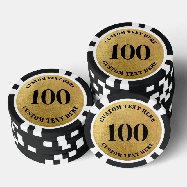 Jetons De Poker Or 100 Numéroté (Empiler)