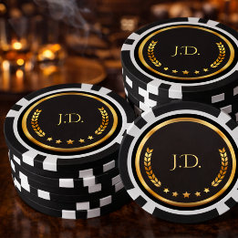 Jetons De Poker Or et noir personnalisés