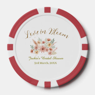 Jetons De Poker Orange boho amour en fleurs nom de la baby shower