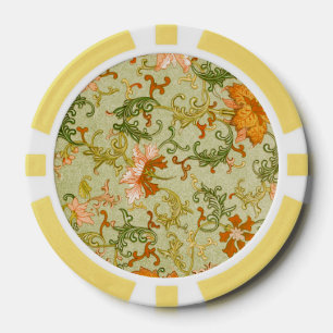 Jetons De Poker Ornement chinois vintage Jones Flowers