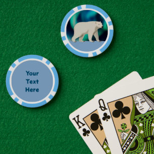 Jetons De Poker Ours polaire mignon et aurores boréales