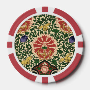 Jetons De Poker Owen Jones Chinoiserie Rouge Lotus Floral Art Desi