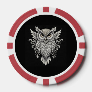 Jetons De Poker Owl Mandala complexe