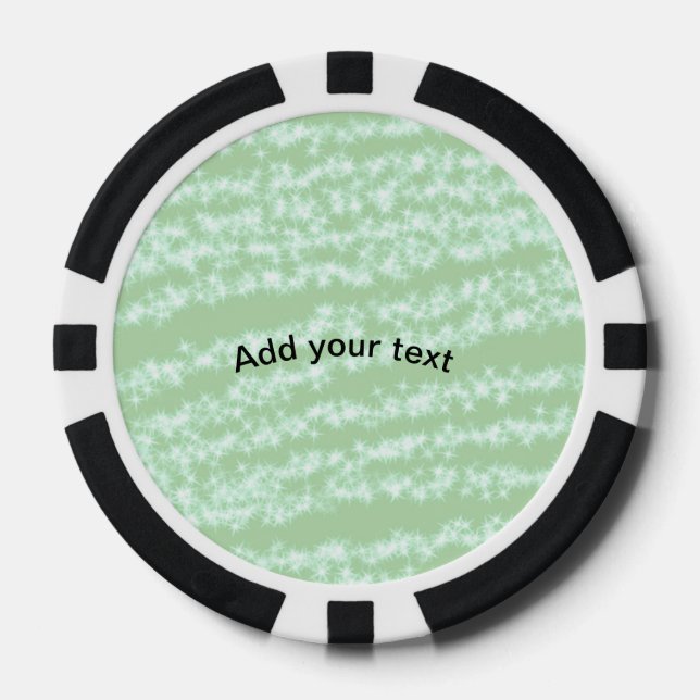 Jetons De Poker Paillettes pastel vert scintillement nom texte boh (Recto)
