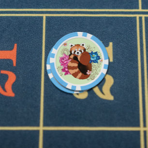 Jetons De Poker Panda Rouge Lotus Fleurs Henné